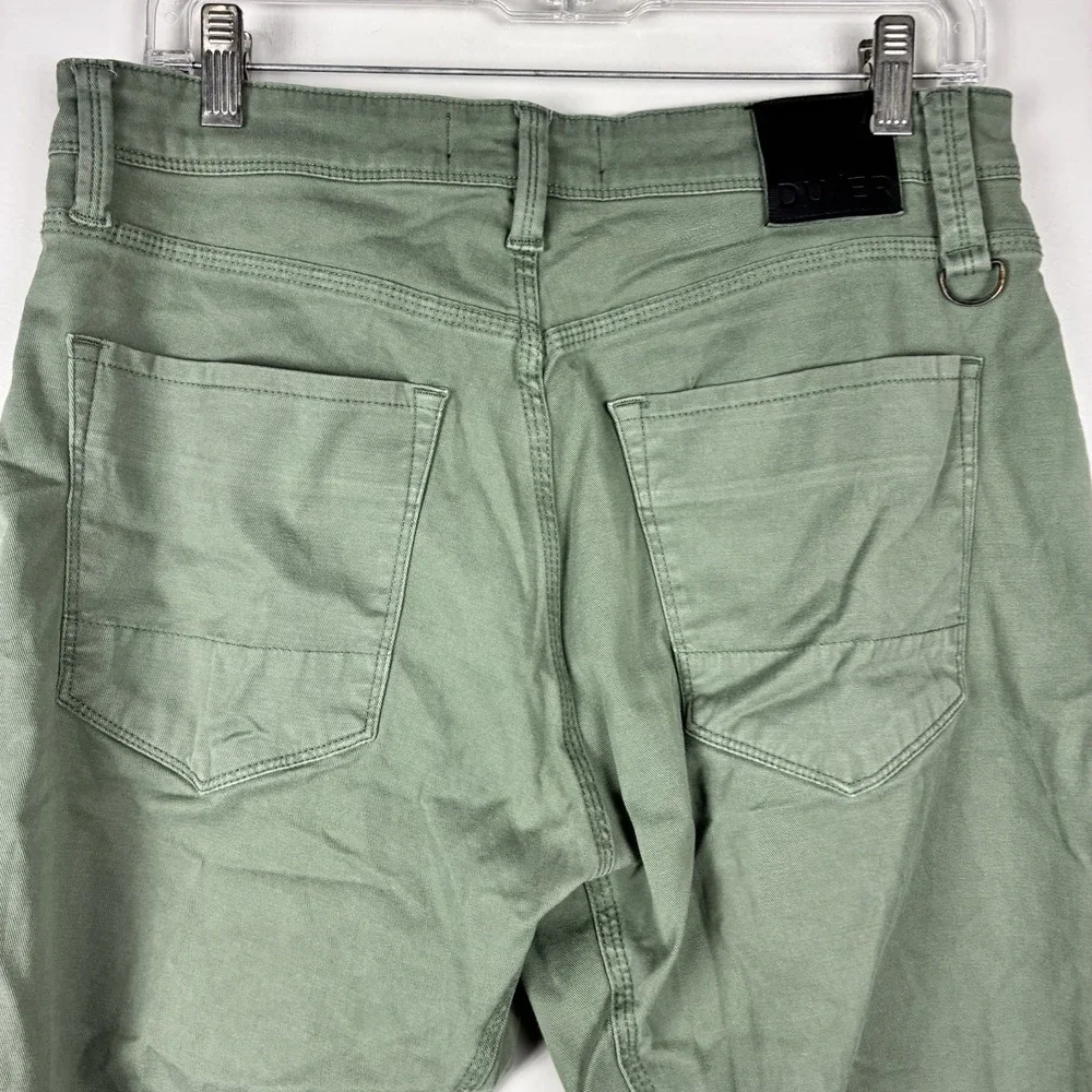 DU/ER Chino Pants Mens sz 33 X 32 Green School Casual Preppy Athleisure Cotton